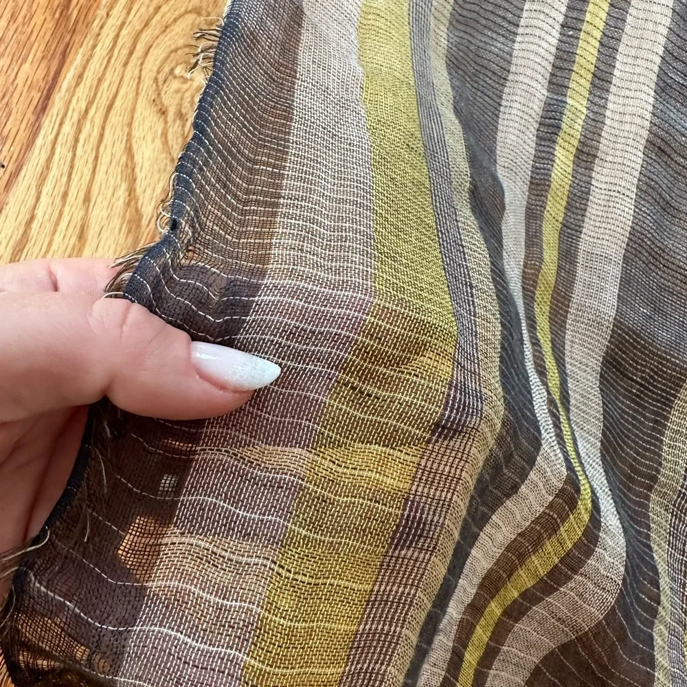 Cotton Gauze Stripe Scarf